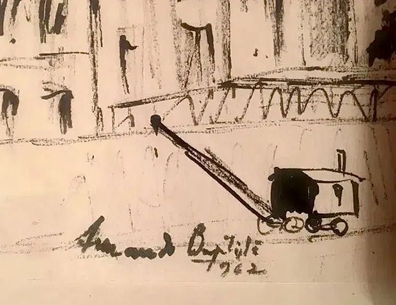 ARMANDO BAPTISTA 1962 - Porto, desenho a tinta da China  (49x39 cm/s)