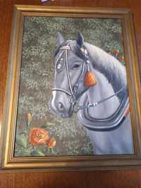 Obraz Koń Z Kwiatem Róży 2