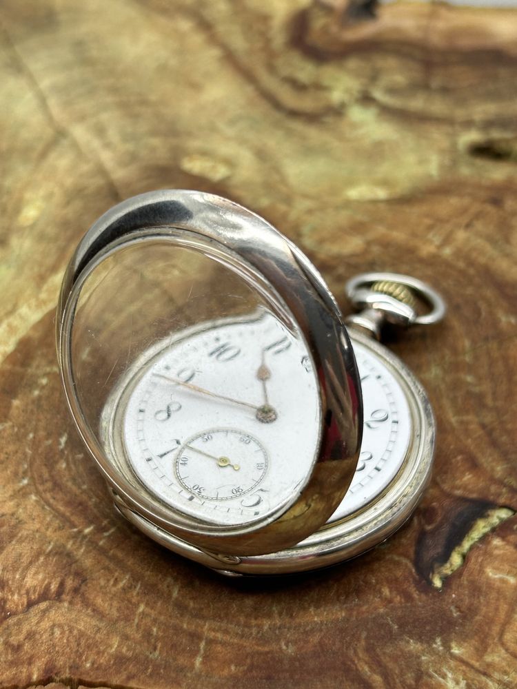 Stary kieszonkowy zegarek srebro 800 glashutte system
