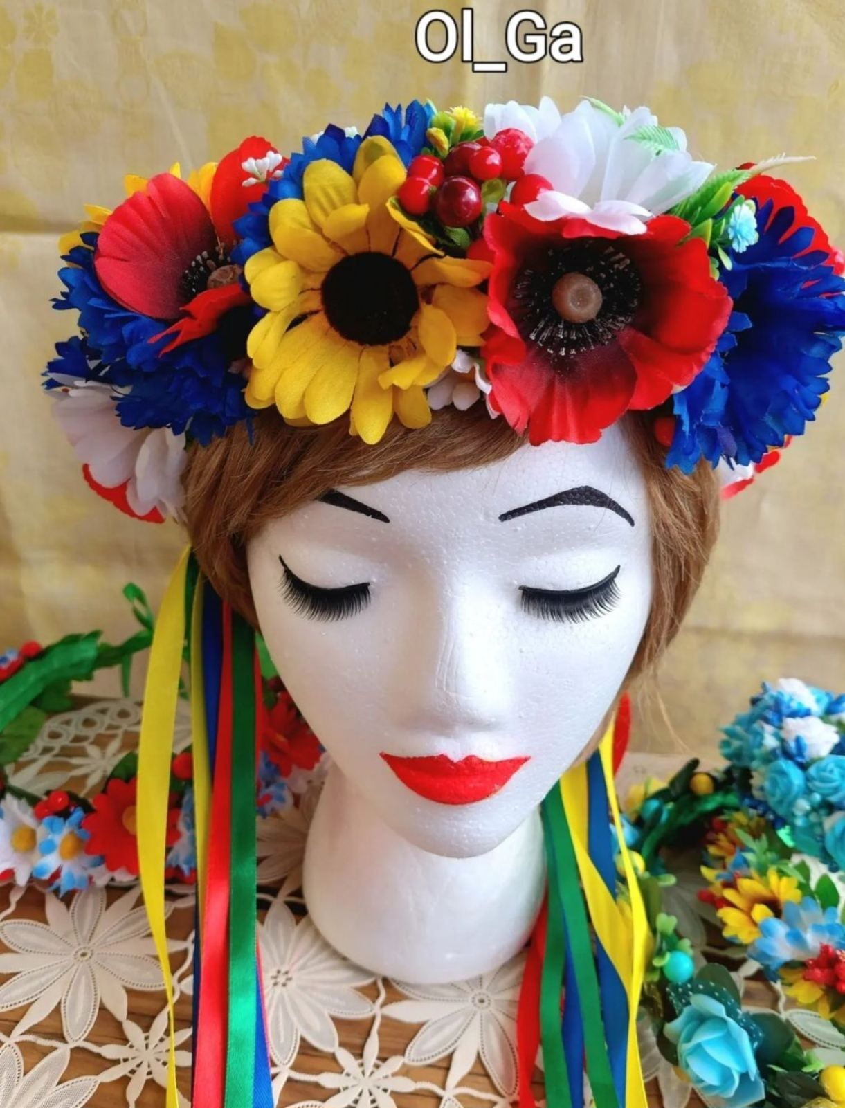 Український віночок з стрічками "Польові квіти"