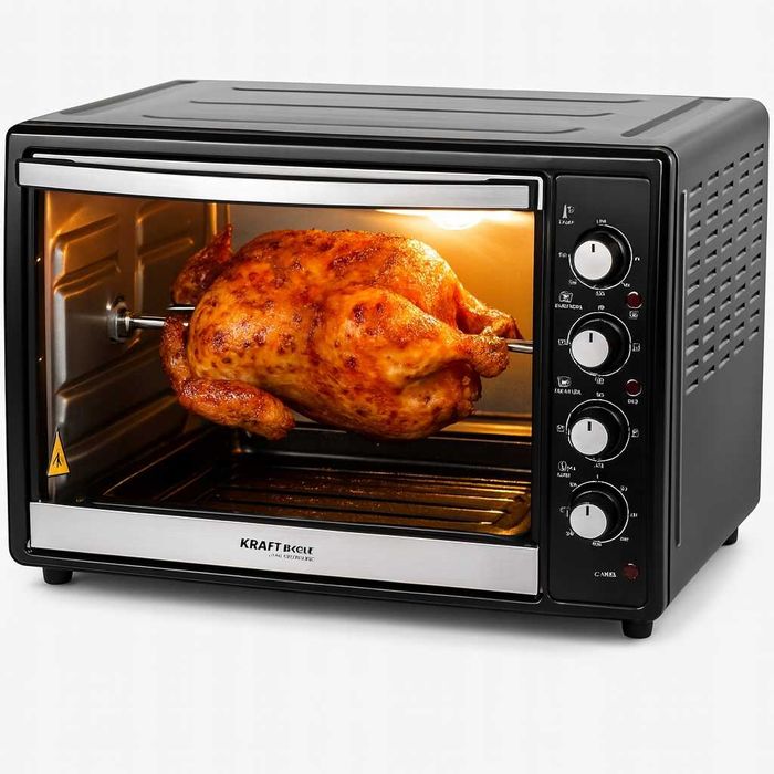 Kuchenka Elektryczna Mini Piekarnik 48L 2000W Funkcja Rożna +Akcesoria