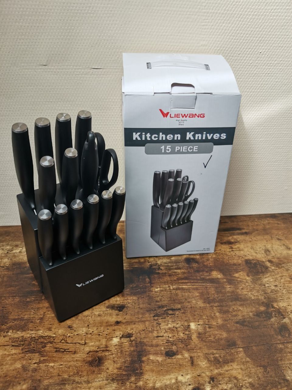 Набір кухонних ножів 14предметів.Чорний