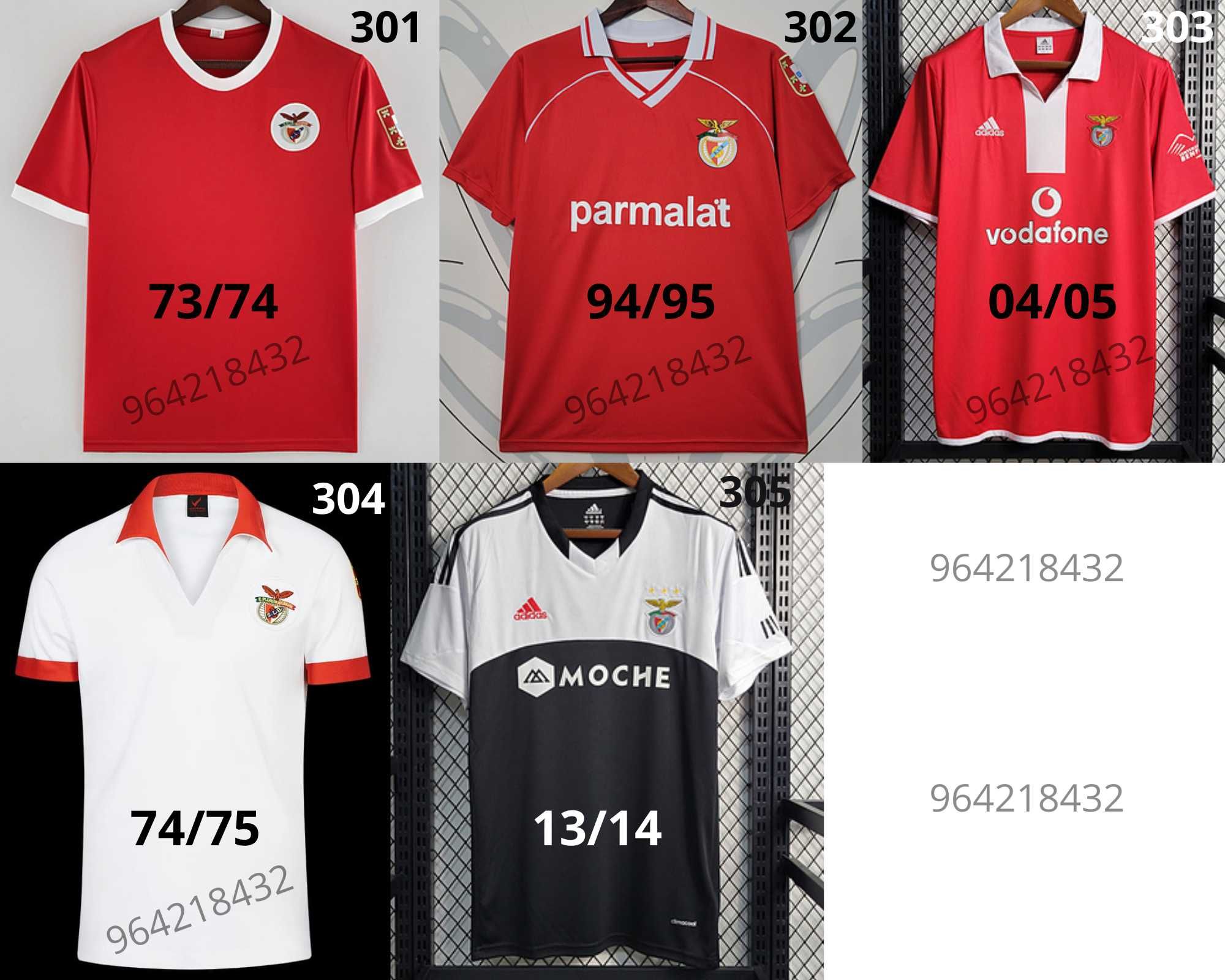 Camisola Retrô do SL Benfica Fan/Torcedor 1973 a 2014.