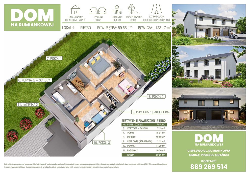 Domy bliźniak na sprzedaż Pruszcz Gdański z dużą działką