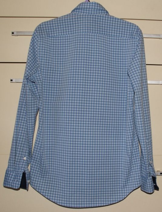 Koszula męska/juniorska H&M, S, SLIM FIT, w niebieską krateczkę