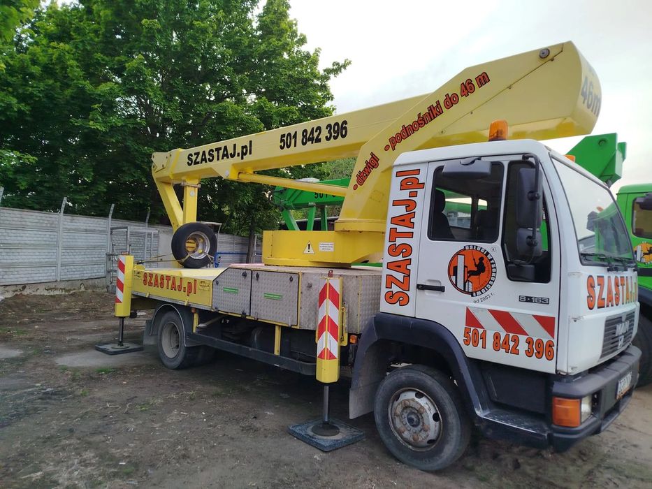 MAN Podnośnik Koszowy Bison TKA 26 - 26 Metrów w Górę 18 m bok Pilot  Bison Tka 26 Pilot na przewodzie Palfinger udźwig 300 Kg