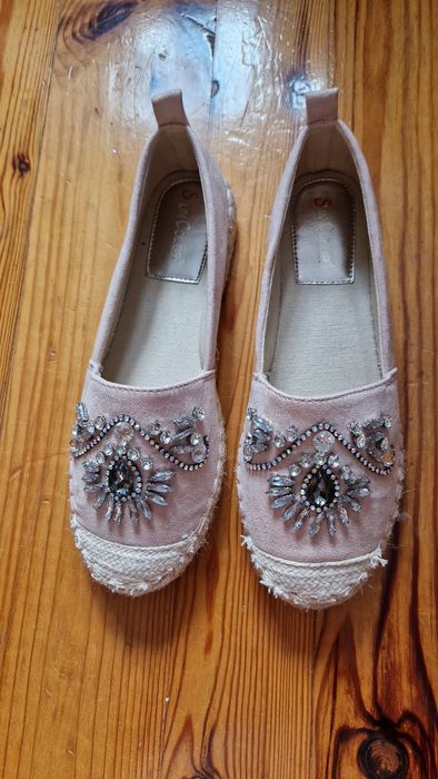 Buty espadryle, blady róż, 37