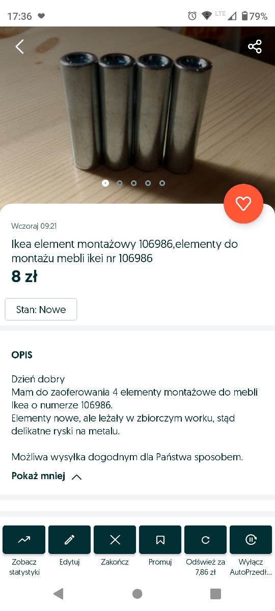 Ikea element montażowy 106986 x 4