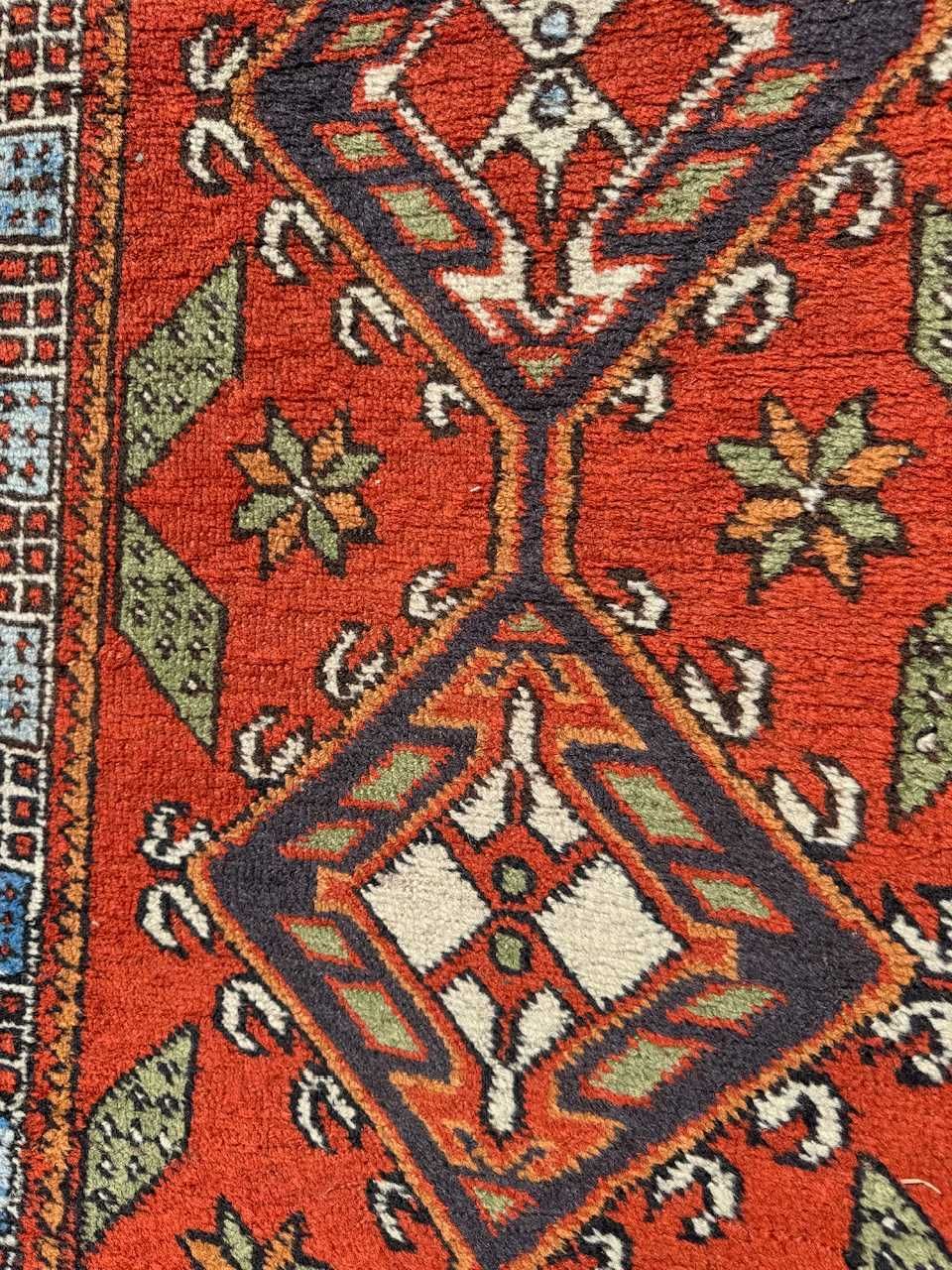 Wełniany chodnik dywan perski r.tkany Iran Hamadan 390x68 gal. 7 tyś