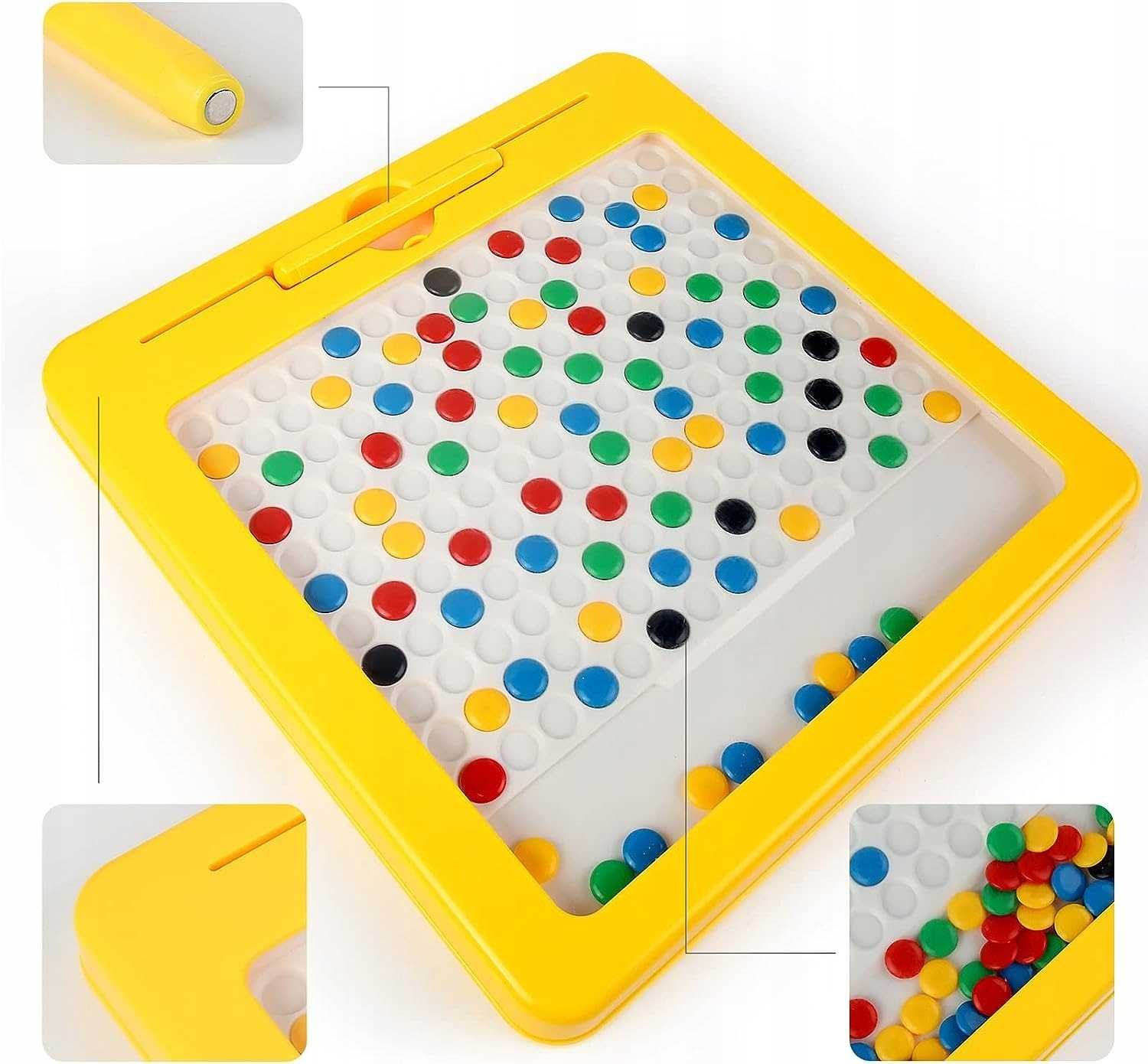 TABLICA MAGNETYCZNA  Montessori dla Dzieci Klocki Magnetyczne + Pisak