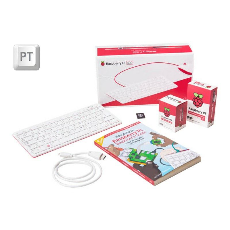 Kit Raspberry Pi 4 00 (4GB) c/ Livro de iniciação e teclado (PT)