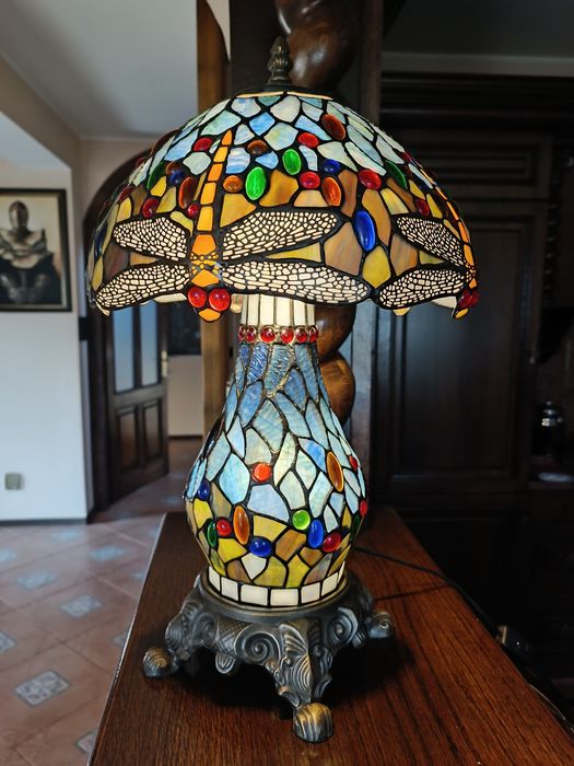 Lampa Tiffany witrażowa, ważka