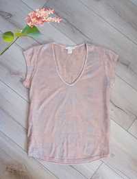 Bluzka t-shirt w kolorze nude H&M