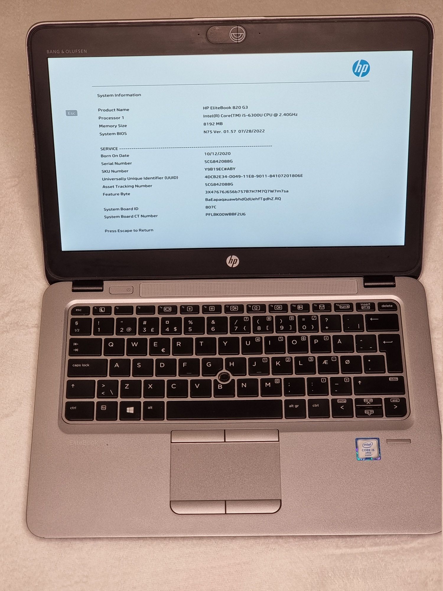 HP Elitebook 820 G3|i5-6200U|8GB|128GB|Win11 Pl