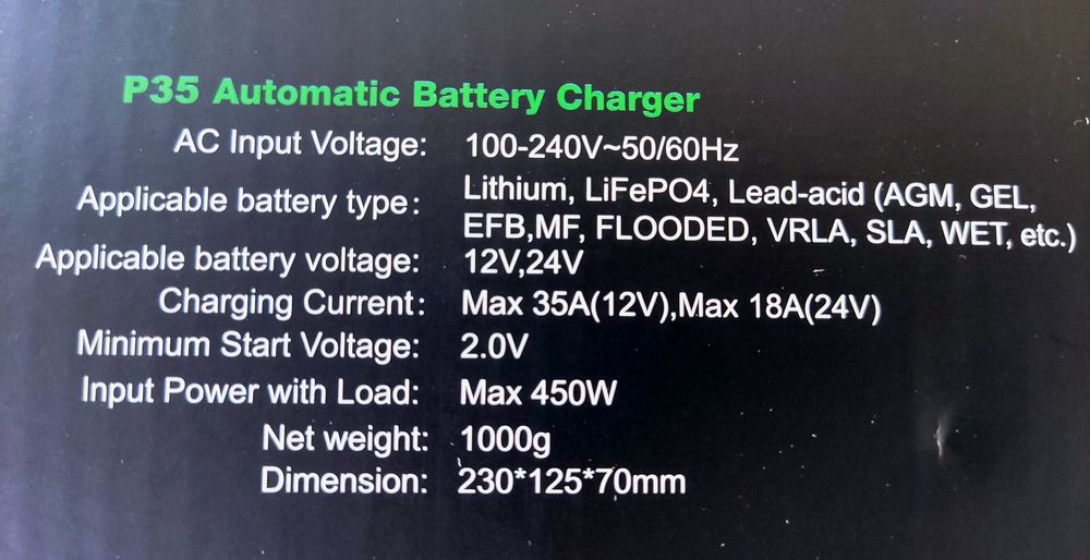 Ładowarka do LIFEPO4 HTRC P35 35A 12V 24V