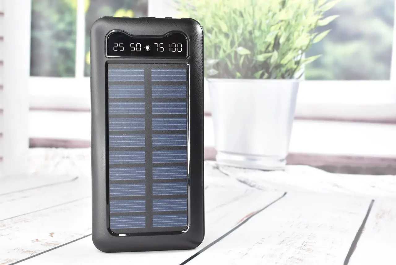 Solar Power Bank Павербанк з сонячною батареєю + ліхтарик 10000 mAh