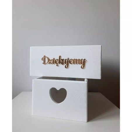 Zestaw dwoch koszyczkow zloty lustrzany napis dziekujemy