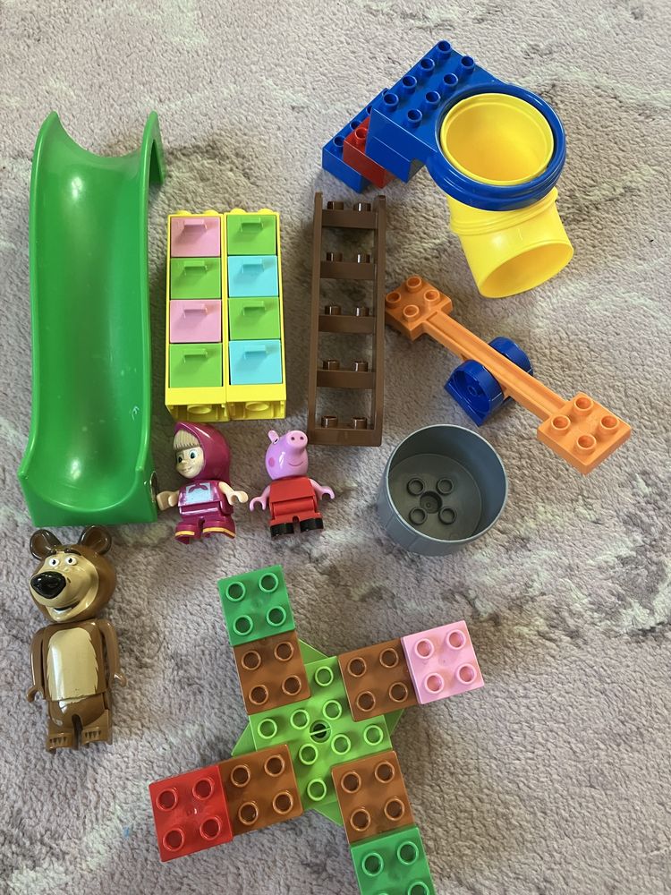 Klocki plac zabaw, zjeżdżalnua, huśtawka, jak duplo