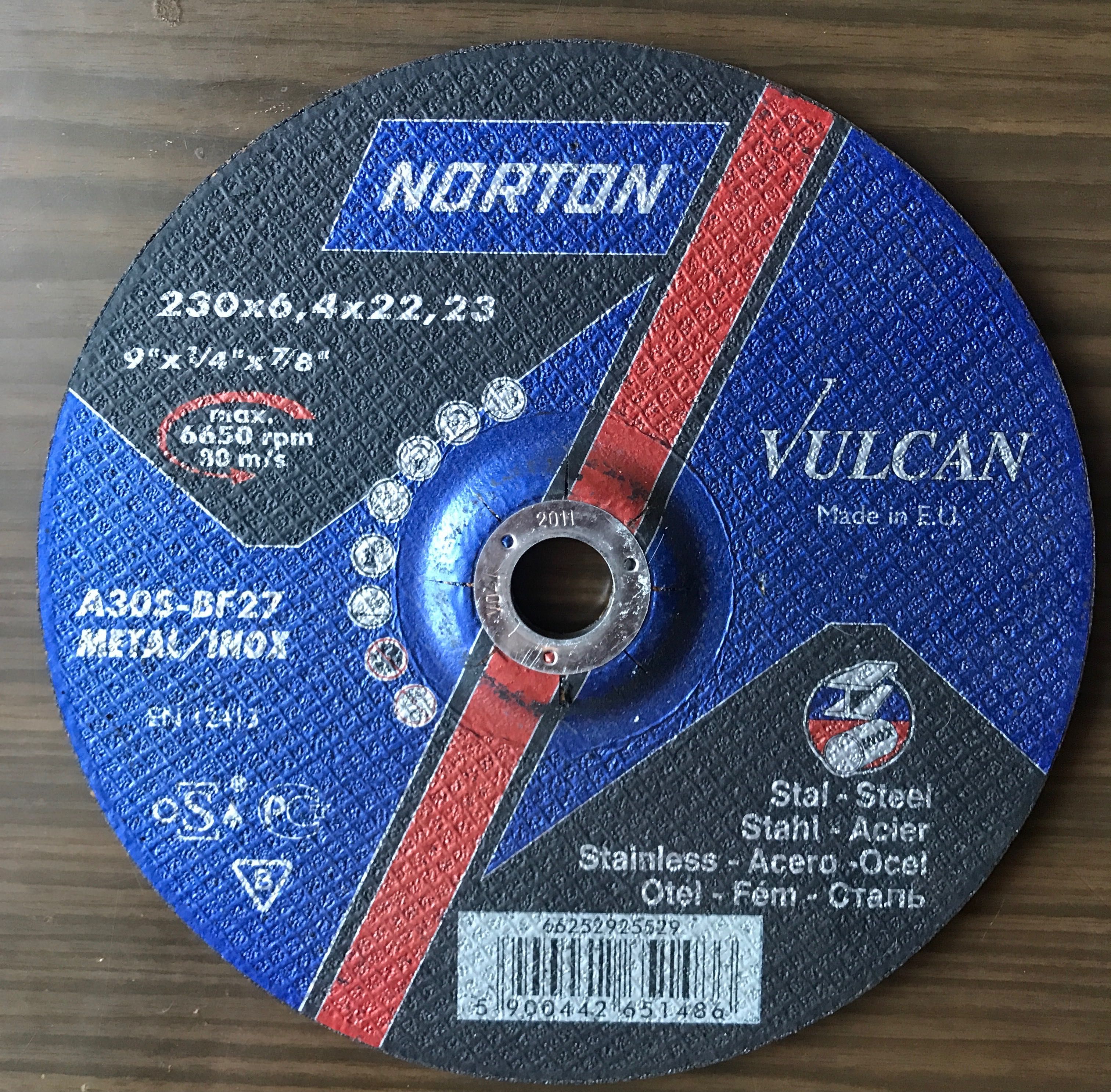 Круг зачистной по металлу Norton Vulcan 230х6,4х22,23