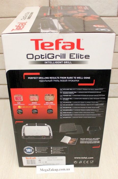 Гриль Tefal GC750D30 Elite OptiGrill+ Новый! в наличии! Оригинал!