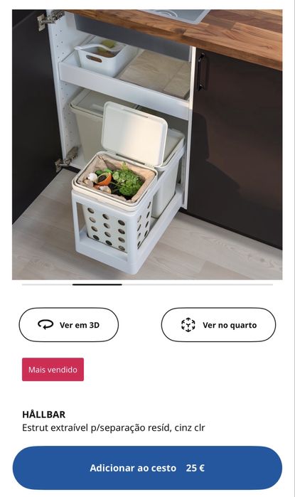 Estrutura extraível p/separaçao resíduos