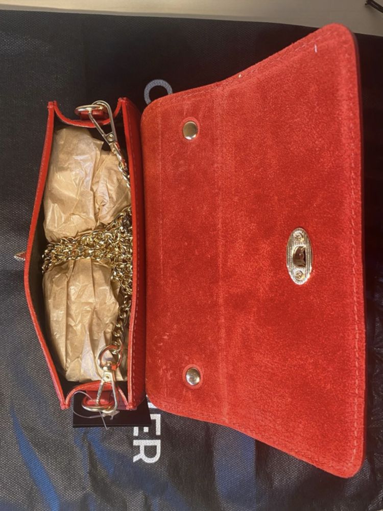 Bolsa em pele vermelha - Christian Laurier Paris
