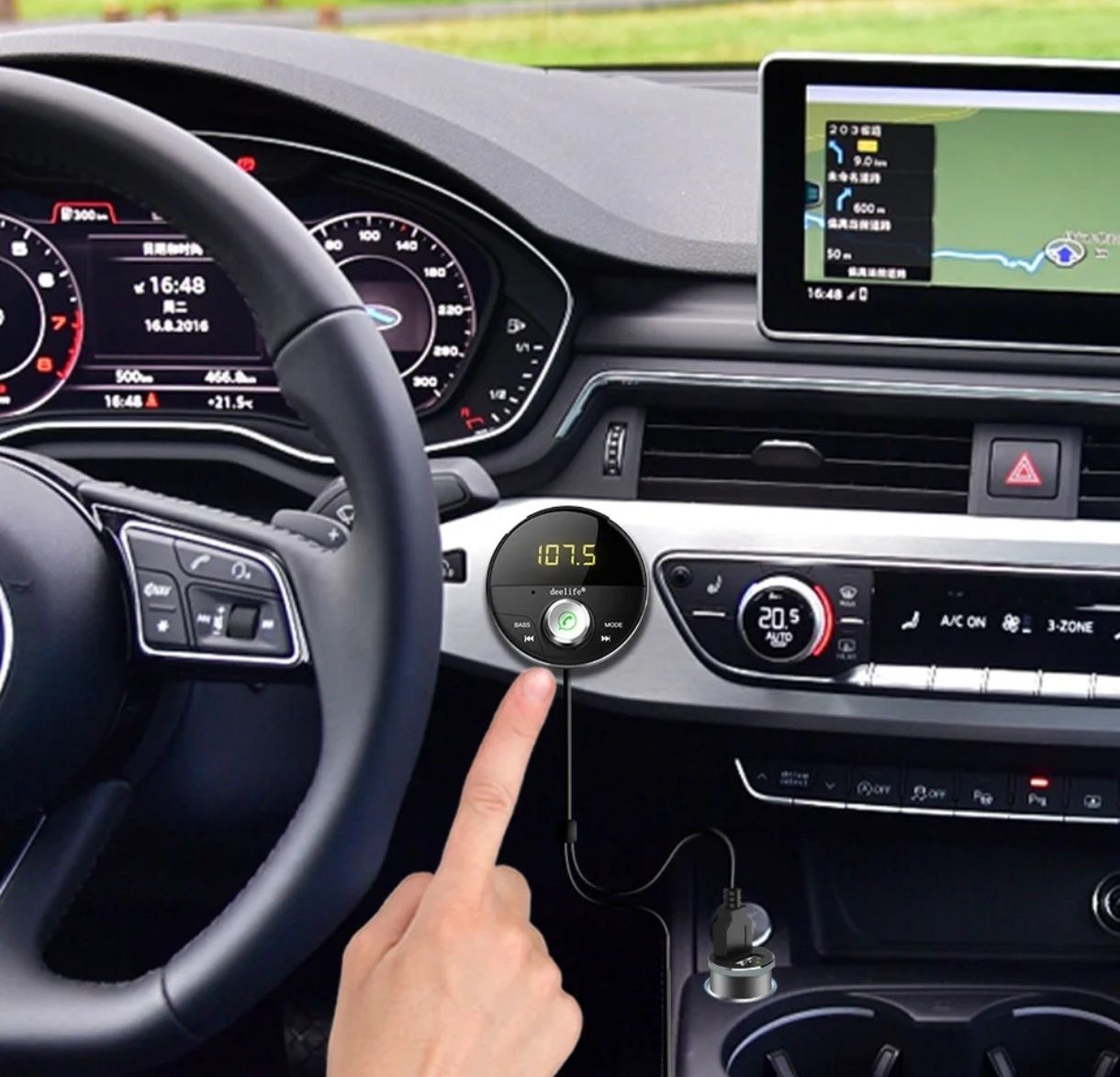 Kit bluetooth para carro / Ligações AUX 3.5mm áudio e usb carregador