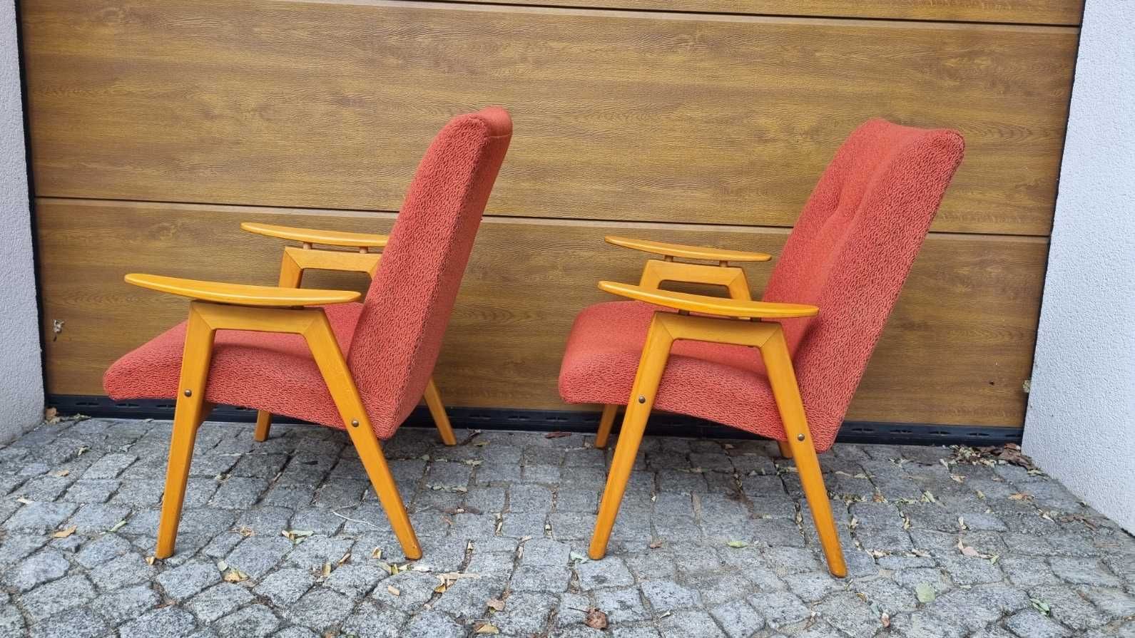 2x fotel Smidek Jitona Mid Century Design Lata 60 Czechosłowacja PRL