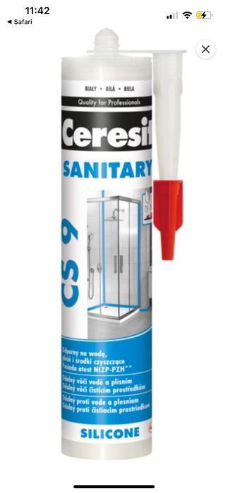 Silikon sanitarny bialy ceresit