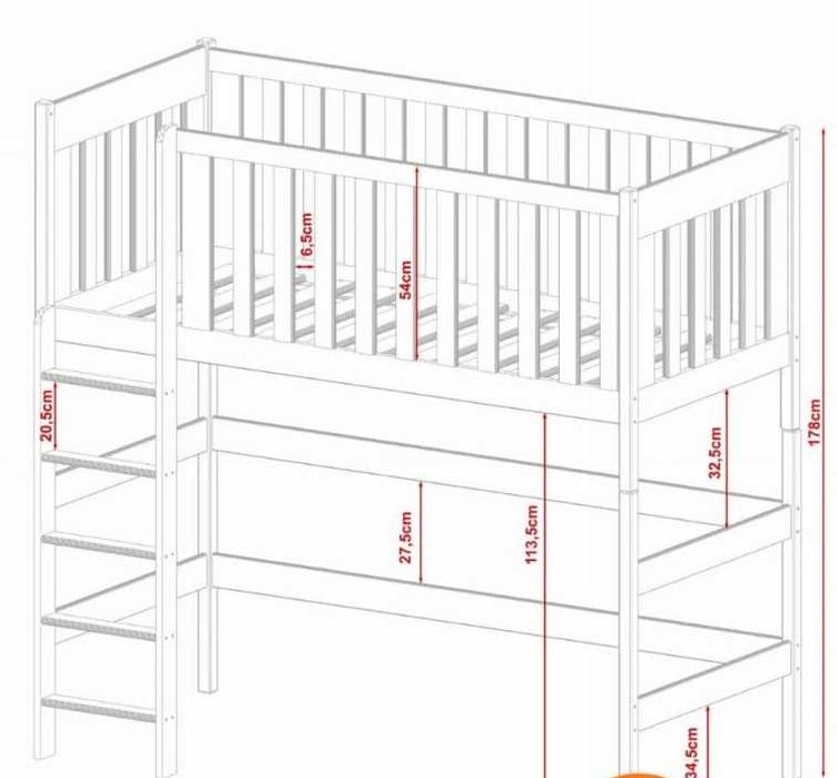Łóżko na Antresoli DLA DZIECKA (Białe)