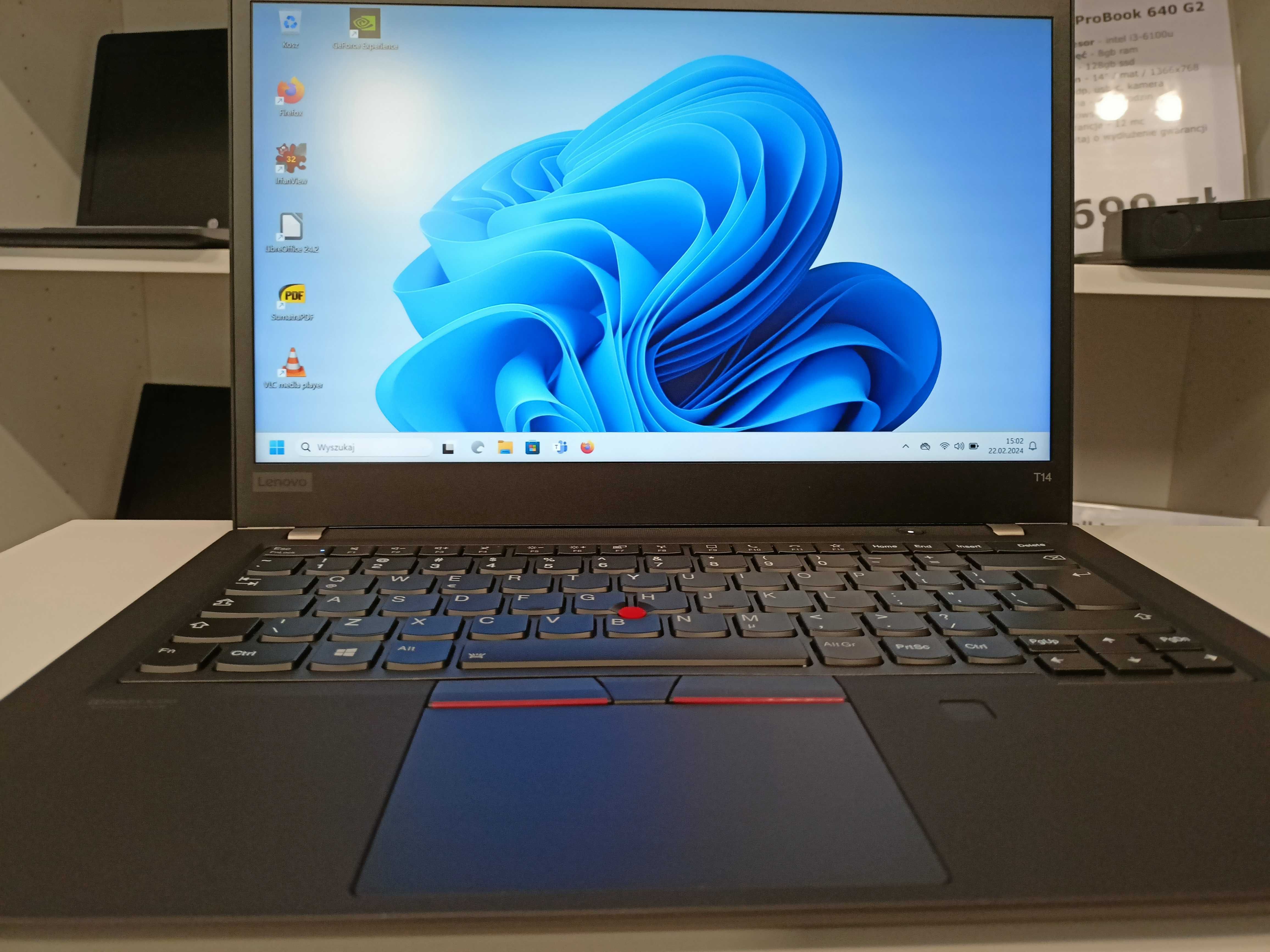 Lenovo ThinkPad T14 G1 i5-10210u 16gb 256gb 14" IPS FHD FV23% RATY 0%