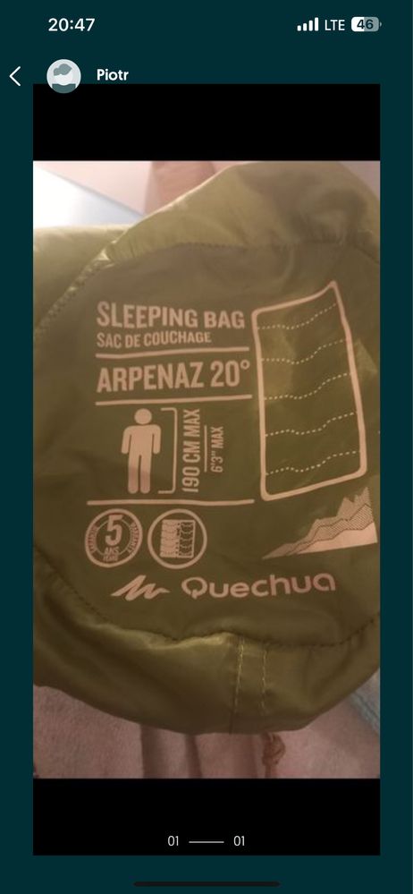 Śpiwór nowy decathlon