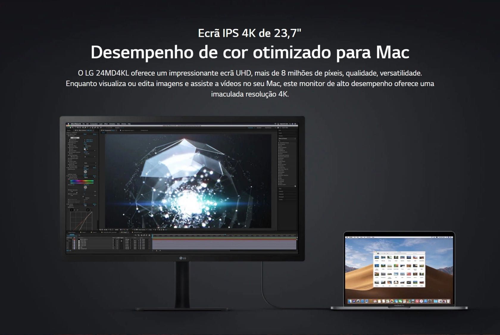 LG UltraFine 4K (24MD4KL-B) para +Mac e Windows (Fotografia e Design)