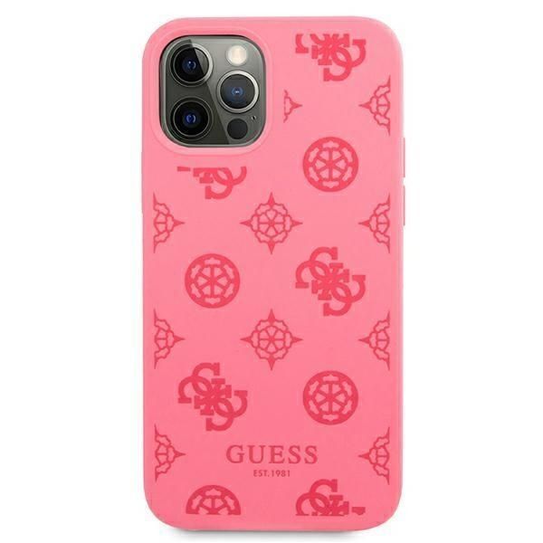 Etui Ochronne Guess Peony do iPhone 12 Pro Max 6,7"ście Śliwkowy