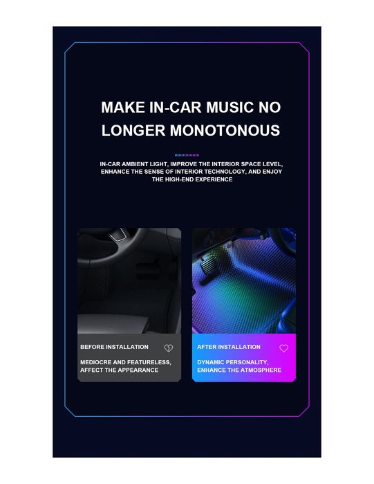 Luz Atmosférica RGB LED para Automóveis QA-C723