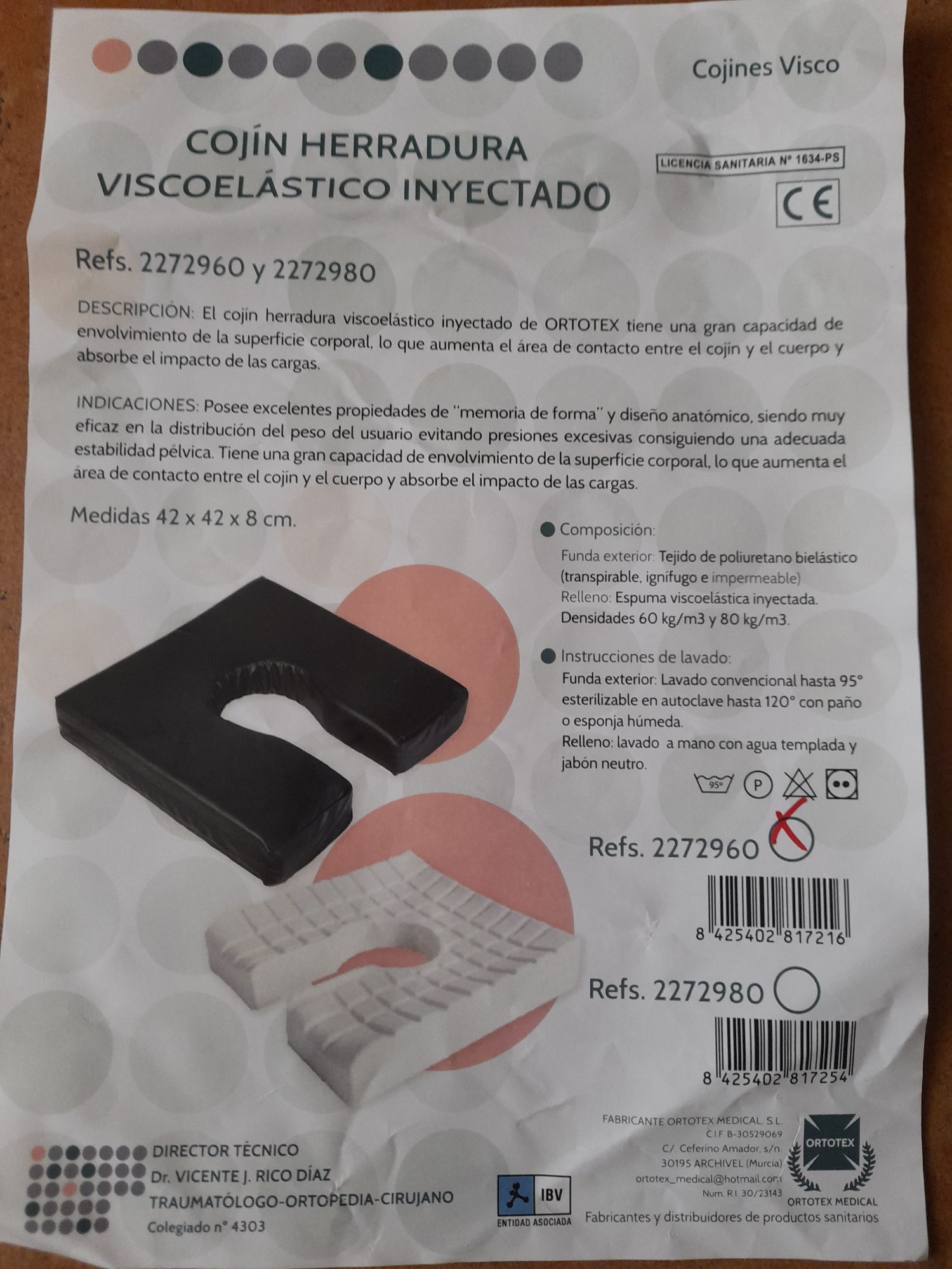 Almofada anti escaras visco elastica com capa