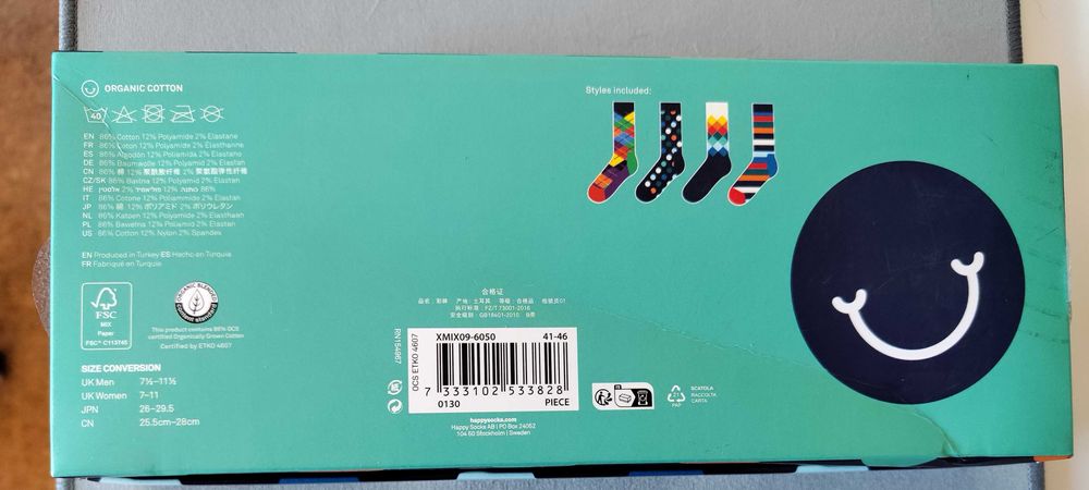 Caixa presente meias Happy Socks (4 pares)