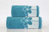 Ręcznik Paloma 2/70x140 aqua turkusowy kwiatki 450g/m2 Greno