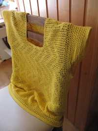 Вязаные: солнечная кофточка вязанный жилет натуральный лен винтаж