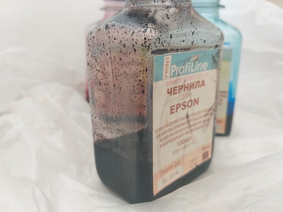 Остатки чернил для цветного принтера Epson 4шт