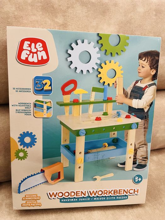 Warsztat dla dzieci mały majsterkowicz drewniany elefun