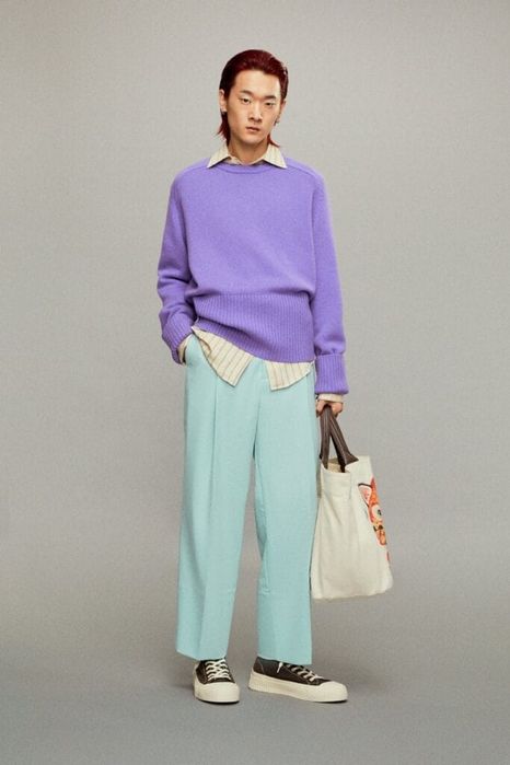 Светр zara x harry lambert із  вовни бузкового кольору