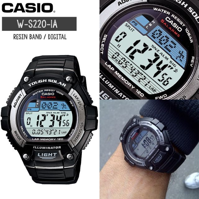 ОРИГІНАЛ | НОВИЙ: Чоловічий годинник Casio WS220-1A Solar. Гарантія!