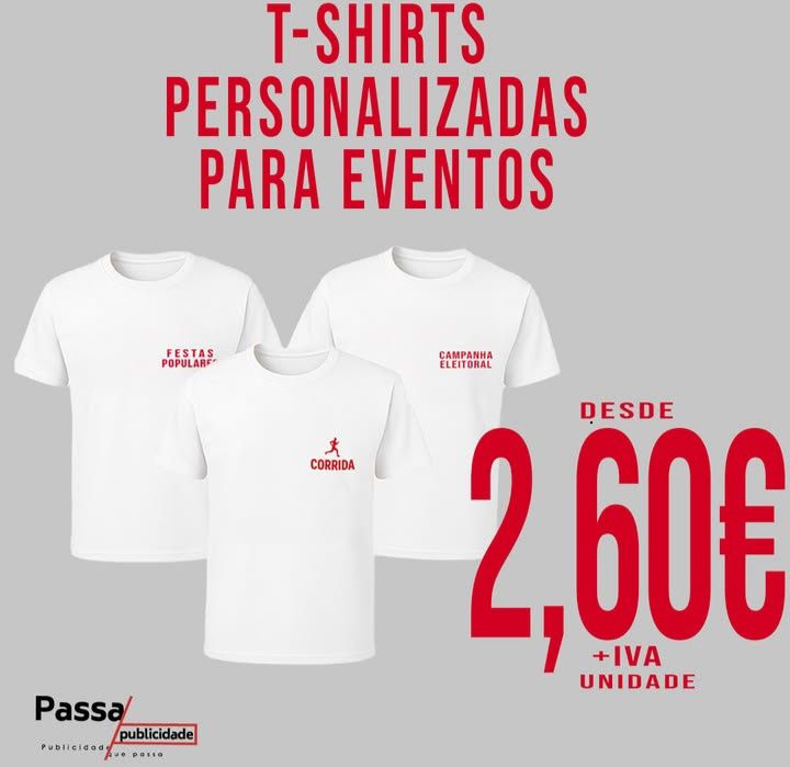 T-shirts Personalizadas para Eventos – Desde 2,60€ + IVA/unidade