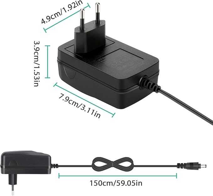 Lamomo Transformator LED 12 V zasilacz DC, taśma LED wtyczka EU 12 V