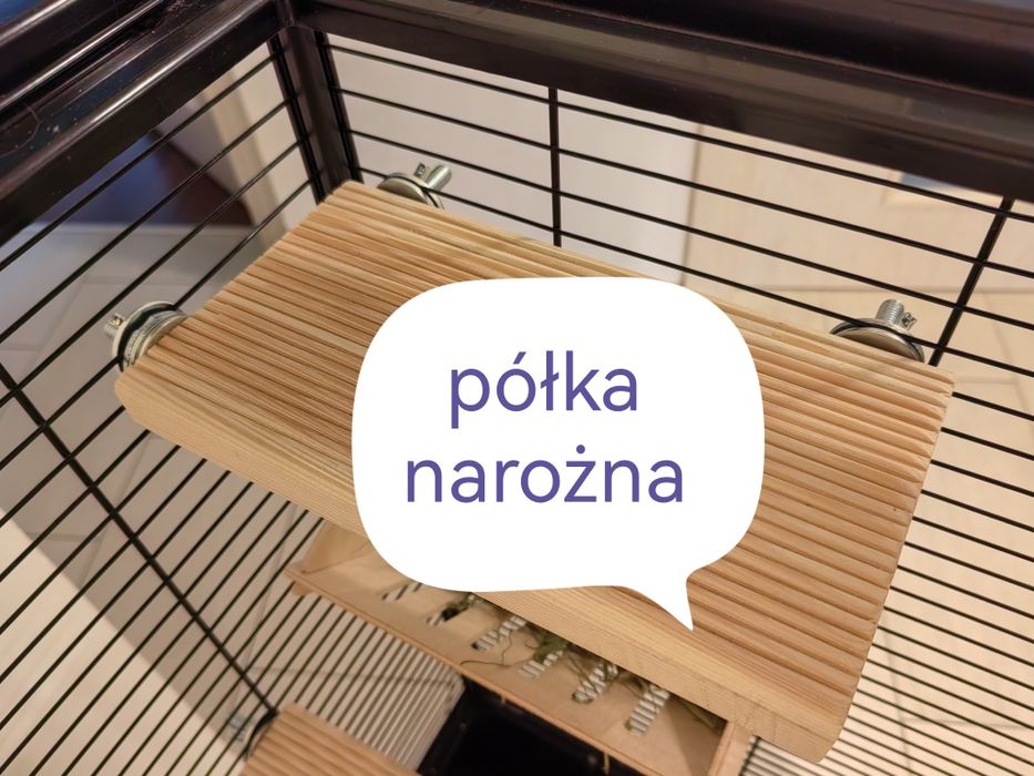 Półka narożna 13cm do klatki dla szynszyli lub innych gryzoni