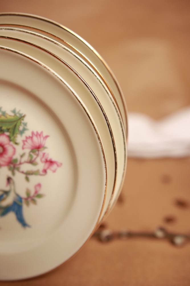 5x talerz deserowy Rosenthal Kronach porcelana rajski ptak
