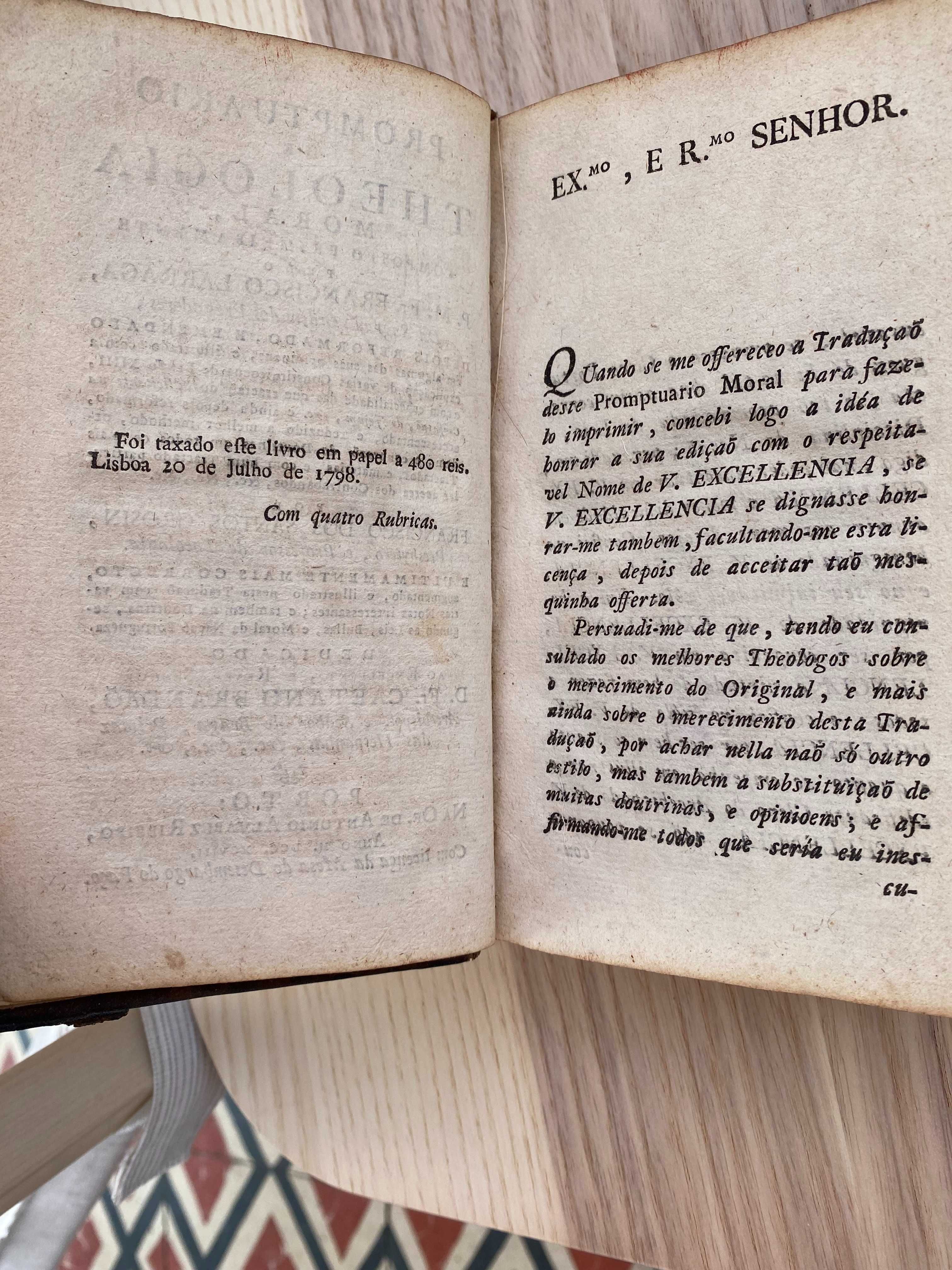 Francisco Larraga - Prontuário de Teologia Moral (livro de 1798)