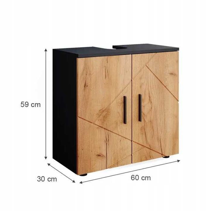 SZAFKA pod umywalkę komoda antracyt dąb złoty DUŻY wybór DaMaOutlet.pl