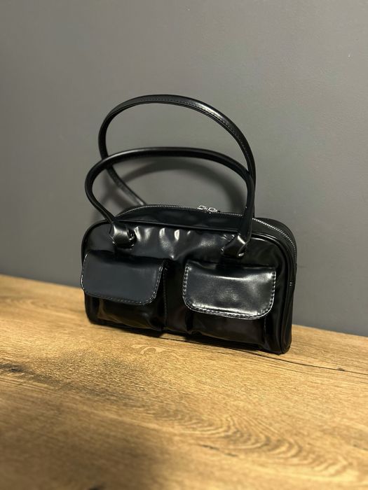 Сумка з довгими ручками, з накладними кишенями